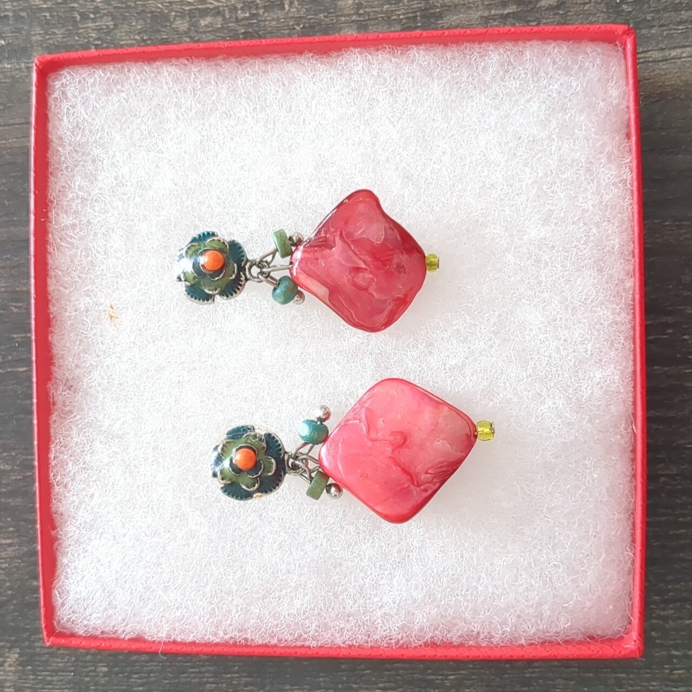 Vintage Pink Dangle Earrings